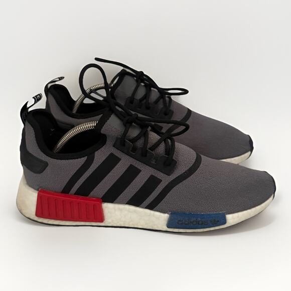 Men's Adidas NMD_R1 Grey Four Core Black Cloud White Running Casual Sneakers 11 - Picture 1 of 7